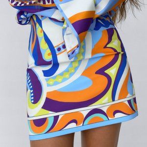 ZARA WOMEN MULTICOLORED PRINTED MINI SKIRT SIZE S NWT